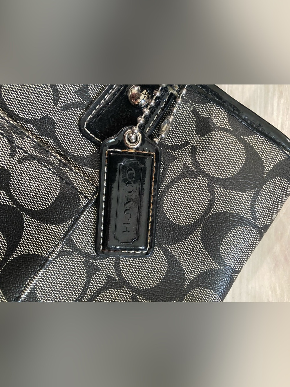 Coach Black and Gray Signature Canvas Tote Bag - Picture 3 of 11